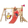 VYNXARIA 4 in 1 Wooden Swing Set Outdoor Playset with Baby Swing Seat, Toddler Slide, Captain's Wheel, Kids Backyard Playground Equipment, Ages 1.5-4 - 4 of 4