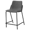 Grey and Black Counter Height Stools with Footrest (Set of 2) - 3 of 4