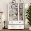 Famapy 47.2"W Modular Organizer Combo Glass Doors Display Cabinet Wooden  Pantry Organizer White - 3 of 4