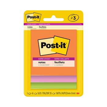 Post-it® Super Sticky Notes, Assorted Sizes, Miami Collection, 4 Pads/Pack,  45 Sheets/Pad