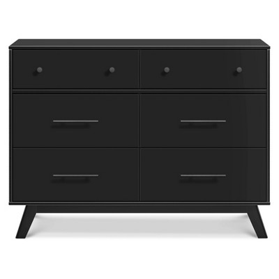 Ebony Mid-Century Modern 6-Drawer Nursery Dresser