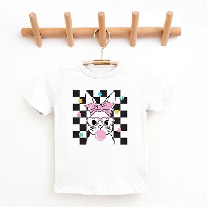 The Juniper Shop Checkered Groovy Bunny Toddler Short Sleeve Tee - 1 of 2