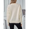 Women Cable Knit Vintage Chunky Sweater Loose Casual Knitted Sweater Unisex Woven Crewneck Knitted Top - 4 of 4