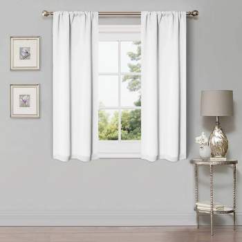 Classic Modern Solid Room Darkening Semi-Semi-Blackout Curtains, Set of 2 by Blue Nile Mills