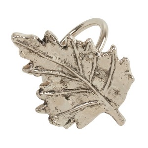 Saro Lifestyle Leaf Napkin Ring, Silver (Set of 4) - 1 of 4