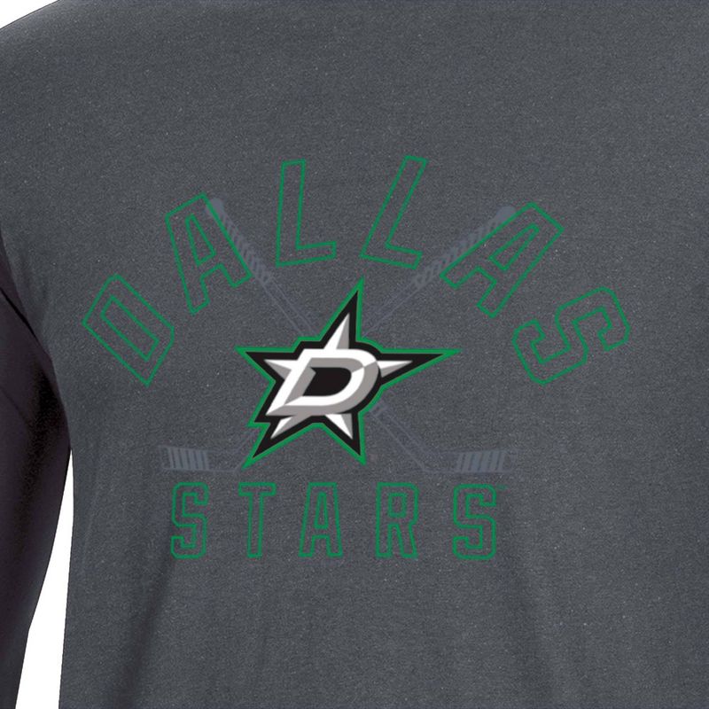 NHL Dallas Stars Men&#39;s Charcoal Long Sleeve T-Shirt, 3 of 4