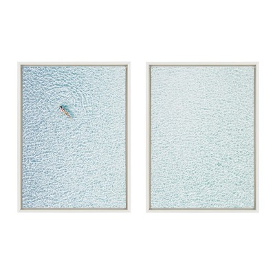 Amy Peterson Turquoise Waters Woman Floating Canvas Print Set