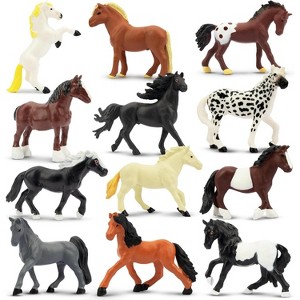14-Piece Mini Jungle Animal Figures, 1-2 Inch Realistic Zoo Toys for Cake Decorating, Party Favors, and Kids Projects - 1 of 4
