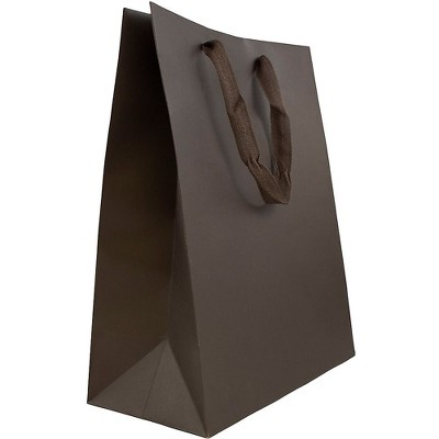 JAM Paper Heavy Duty Kraft Gift Bags Large 10x13x5 Brown Matte Recycled 673HDCHBA