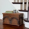 Household Essentials Small Wooden Arch Storage Trunk Brown - 2 of 4