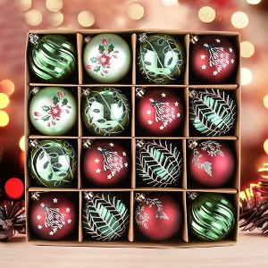 16pc Chic Christmas Decor Ornament Ball Bundle, Natural World Bauble Set| OrnamentallyYou - 1 of 4