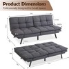 JUJABU Loveseat Memory Foam Futon Convertible Couch Sleeper Sofa, Grey Linen Fabric - 2 of 4