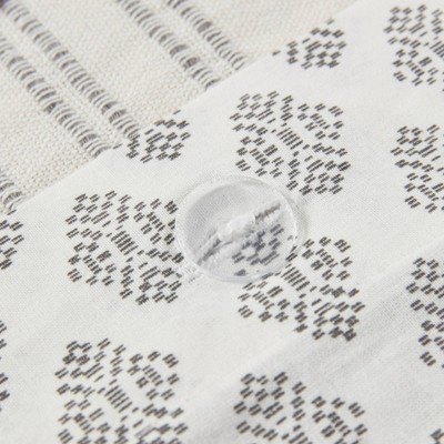 Ivory Cotton Jacquard Full/Queen Duvet Cover Set