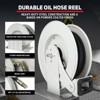 Mojgar Oil Hose Reel, 1/4 inch x 50 ft Retractable Fuel Hose Reel, Adjustable Support Arm and Pipe Gripper - 3 of 4