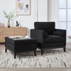 CAVINAS Farmhouse Upholstered Accent Armchair with Ottoman&Reversible Lid Coffee Table,Boucle Lounge Chair for Living Room&Bedroom - 2 of 4