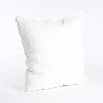 20"x20" Oversize Fringed Design Linen Square Throw Pillow - Saro Lifestyle