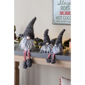 Hachikiko 14.6" Plaid Christmas Gnome - Sitting Holiday Decor with Knit Hat & Long Beard - 1 of 4