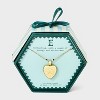 14K Gold Dipped Heart Charm Initial Necklace - A New Day™ Gold - 3 of 4