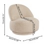 CAVINAS 360° Swivel Accent Chair,Space-Saving Rotating Lounge Chair with Metal Frame,Plush Fabric Armchair for Living Room,Bedroom,Beige - 3 of 4