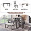 YOOCOZZ  6-Piece Solid Wood Dining Set with  Table & Chairs with Bench- Gray - 3 of 4