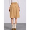 Allegra K Women's High Waist Solid Button Front A-Line Belted Corduroy Midi Skirt - 4 of 4