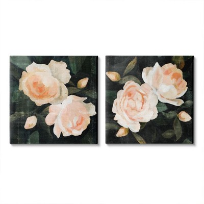 Stupell Industries Country Rose Garden Pink Green Nature Flower Painting