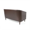 Christopher Knight Home Cantrell Faux Leather Tufted Loveseat Brown/Espresso - 3 of 4