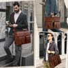 Mens Messenger Bag 15.6 Inch Leather Vintage Laptop Briefcase Waterproof Computer Laptop Bag - 2 of 4