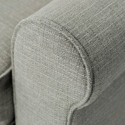 78" Pebble Gray Microfiber Rolled Arm Sofa with Removable Cushions