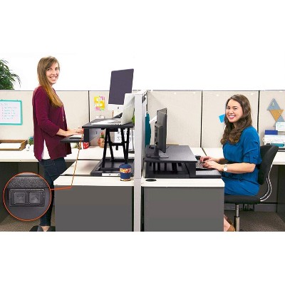 FlexPro Premier 36" Electric Sit-to-Stand Desk Converter in Black