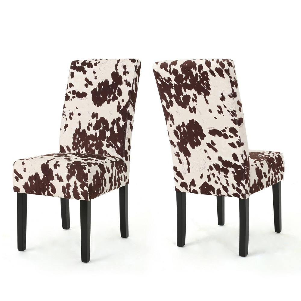 Photos - Chair Set of 2 Pertica Contemporary Dining  Dark Brown - Christopher Knight