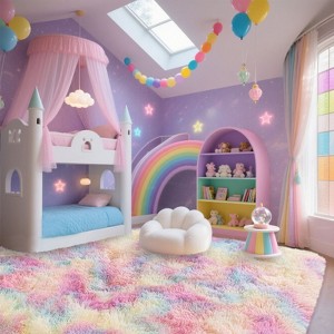 Area Rugs for Living Room Bedroom, Non-Slip Fluffy Soft Shag Carpet for Kids Home Dorm Decor - 1 of 4