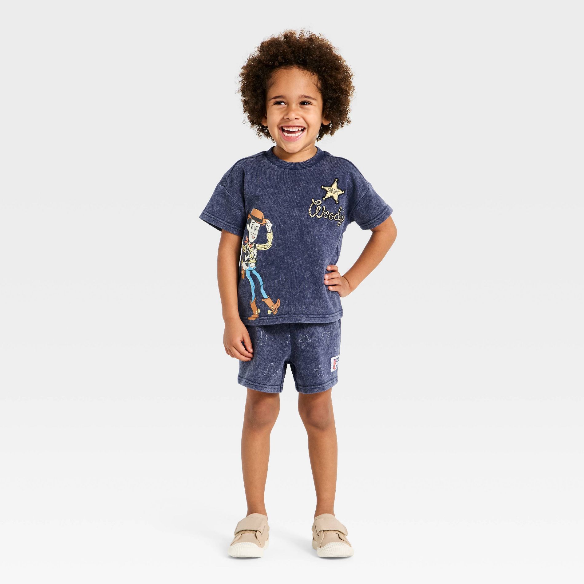 Toddler Boys' 2pc Disney Toy Story Woody T-Shirt & Shorts Set - Blue