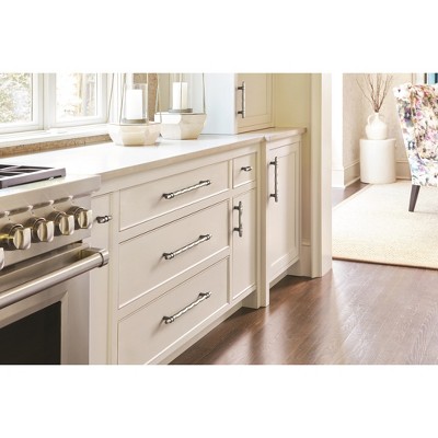 Modern Polished Nickel and Black Chrome T-Handle Cabinet Knob