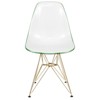 LeisureMod Cresco Modern Acrylic Dining Chair with Eiffel Gold Chrome Base, Stylish Accent Chair for Contemporary Dining Room, Kitchen, or Office - 3 of 4