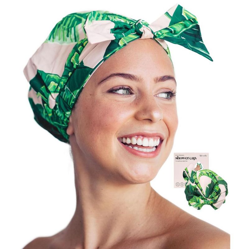 Kitsch Luxury Shower Cap - Palm Leaves, 1 of 15