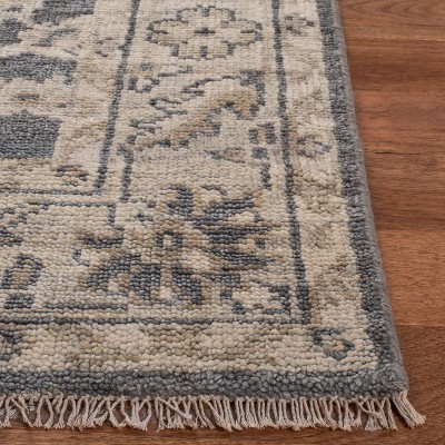 Handmade Gray Wool 6' x 9' Rectangular Area Rug