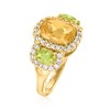 Ross-Simons 2.90 Carat Citrine Ring With 1.20 ct. t.w. Peridots and .80 ct. t.w. White Zircon in 18kt Gold Over Sterling Size 5 - 3 of 4