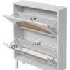 RISOKEYS Rattan Shoe Cabinet with 2 Flip Drawers, Narrow Hidden Shoe Rack with Metal Legs, Cane Storage Cabinet for Entryway,Shoe Organizer,White - 4 of 4