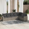 vidaXL 7 Piece Patio Sofa Set with Cushions Gray Poly Rattan - Without Table - 2 of 4