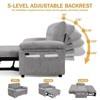 Dyonery 3 in 1 Convertible Sleeper Sofa Bed, Chenille Pull Out Couch with USB Ports & Adjustable Backrest, Tool-Free Loveseat Couch - 4 of 4