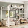Twin Size Metal Loft Bed with Storage Shelf and Storage Ladder - 3 of 4