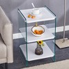 FONTOI Three levels End Table with Drawers, Side Table with White Stickers, Coffee Table for Living Room, White, 14"*23.6"*14" - 2 of 4