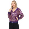 Anna-Kaci Women's Zip-Up Hoodie Jacket with Allover Sequin Embellishments and Ribbed Trim - 3 of 4