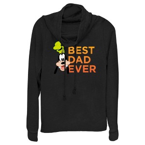 Juniors Womens Mickey & Friends Father's Day Best Goofy Dad Ever Cowl Neck Sweatshirt - 1 of 4