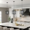 Modern Black Pendant Light with Clear Glass Shade, Industrial Geometric Cage Fixture for Kitchen Island - 4 of 4