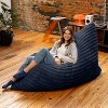 Jaxx Pillow Saxx 5.5-Foot Faux Fur - Luxuriously Soft Bean Bag Floor Pillow and Lounger, Mondo Midnight Blue - 3 of 4