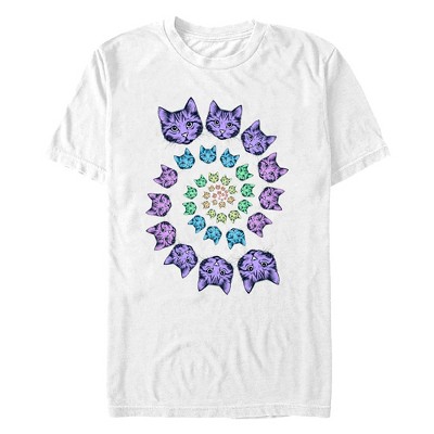 Men's Lost Gods Kitten Swirl  T-Shirt - White - 3X Large