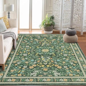 Fulvari Machine Washable Area Rugs Non Slip,Soft Boho Living Room Rugs,Distressed Throw Carpet for Home Office Dinning Room Kids Playroom - 1 of 4