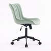 YOUNIKE Modern Home Office Chair Adjustable Swivel Desk Chair Leather Rolling Task Vanity Chair Seat Size 19.49"Wx16.93"Dx(17.91-22.64)"H - 3 of 4